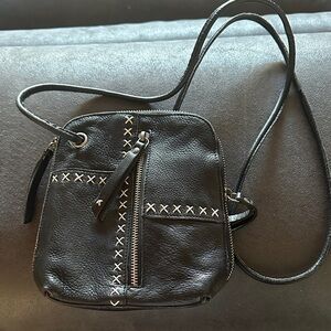 Latico Black Crossbody Bag with Stitch Detail